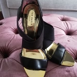 Black and Gold Ted Baker heels
